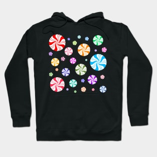 Colorful Rainbow Round Peppermint Holiday Pattern Hoodie